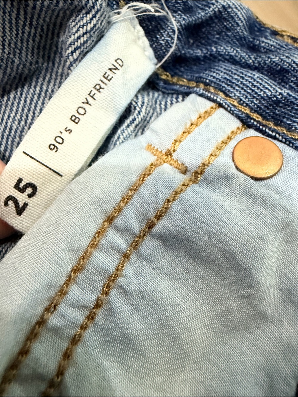 PacSun Patchwork Boyfriend Jeans Women's Size 25 High Rise Medium Wash Denim - Picture 5 of 6